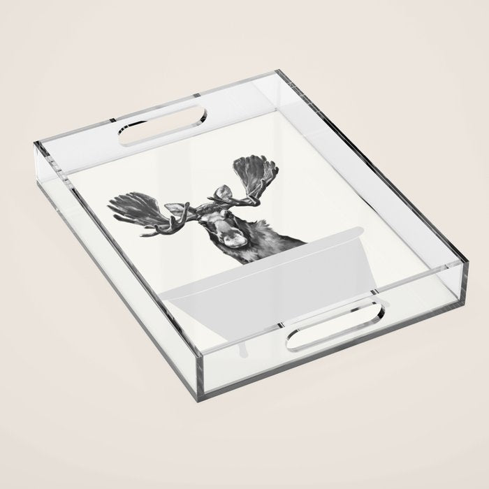 Vintage Moose in Bathtub Acrylic Tray Gallery Image 1