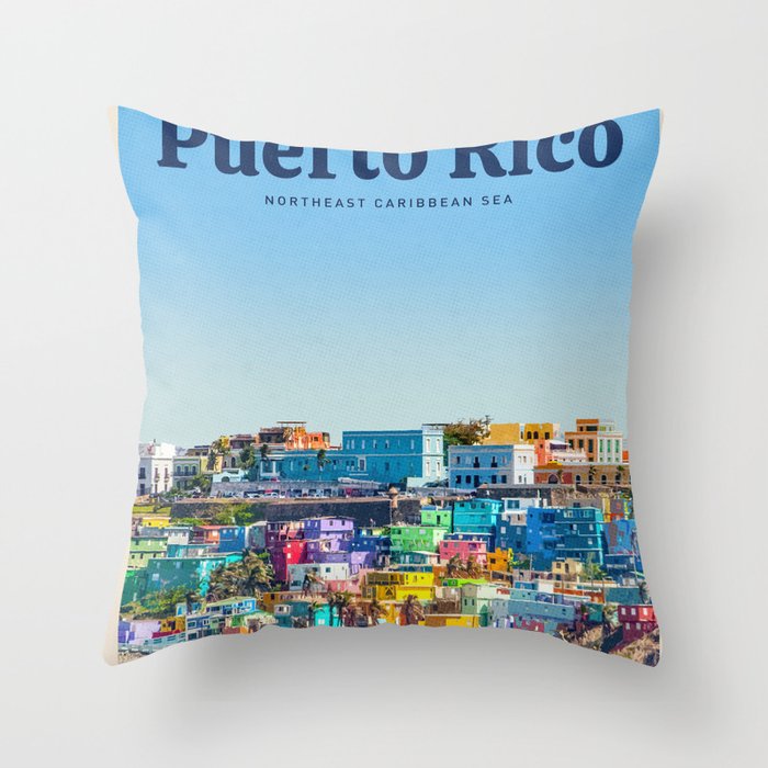 Visit Puerto Rico Throw Pillow Gallery Image 1