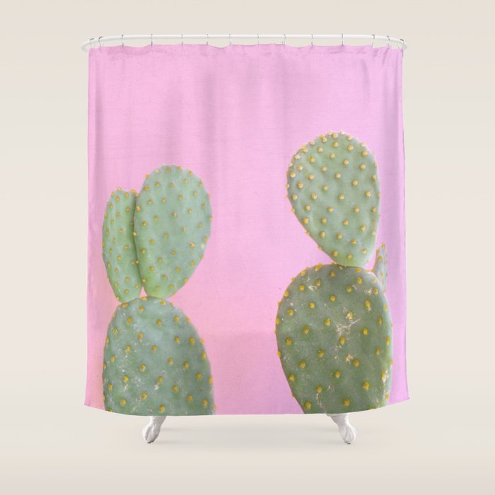 Pink Cacti Shower Curtain Gallery Image 1
