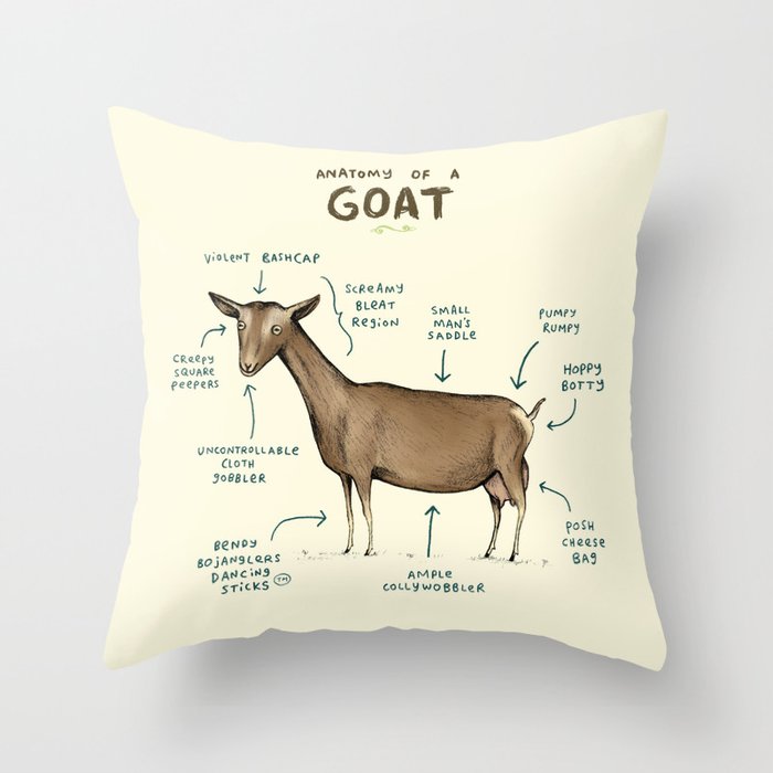 Anatomy of a Goat Throw Pillow Gallery Image 6