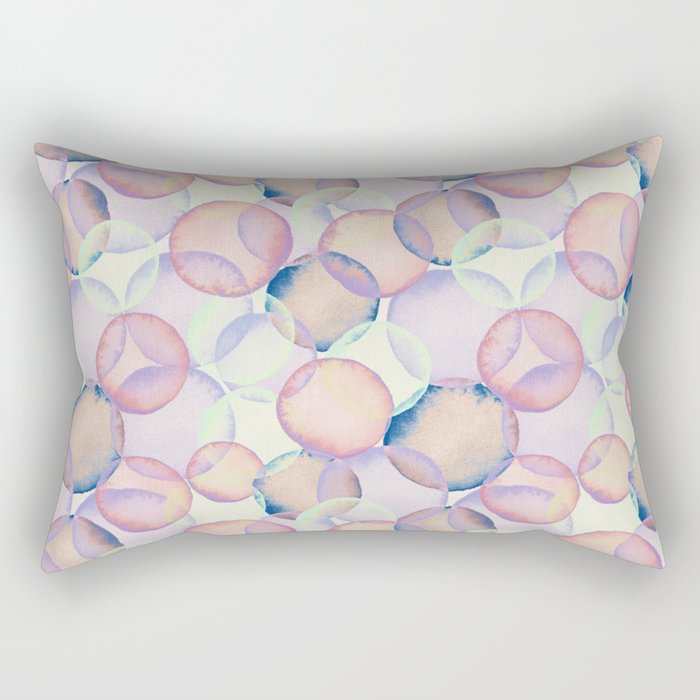 Watercolor circles overlay Rectangular Pillow Gallery Image 1