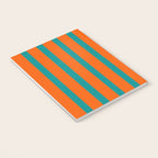 Bold Vertical Stripe Pattern  Modern Teal and Orange Notebook Gallery Image 3