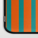 Bold Vertical Stripe Pattern  Modern Teal and Orange Laptop Sleeve Gallery Image 3