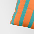 Bold Vertical Stripe Pattern  Modern Teal and Orange Pillow Sham Gallery Image 4