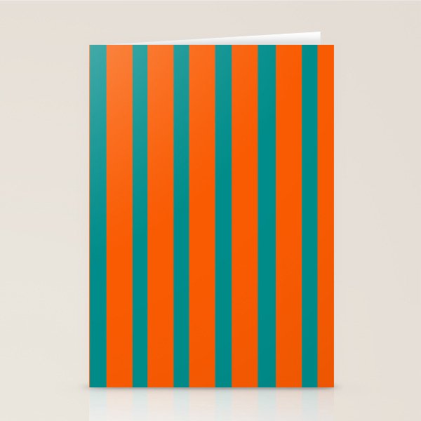 Bold Vertical Stripe Pattern  Modern Teal and Orange Stationery Card Gallery Image 2