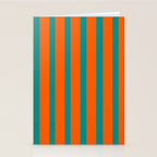 Bold Vertical Stripe Pattern  Modern Teal and Orange Stationery Card Gallery Image 2