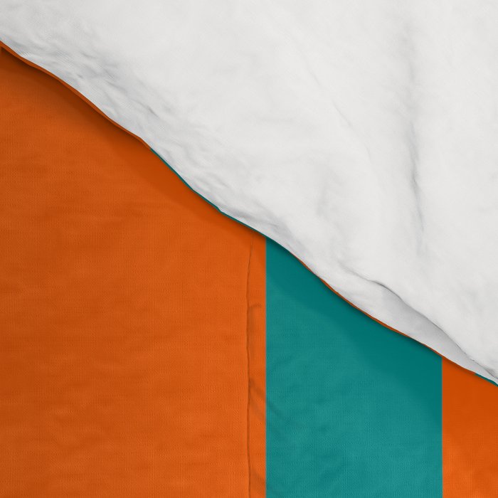 Bold Vertical Stripe Pattern  Modern Teal and Orange Comforter Gallery Image 4