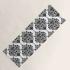 Black and White Damask Yoga Mat Gallery Image 1