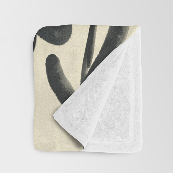 Minimalist Black Flowers Throw Blanket Gallery Image 3