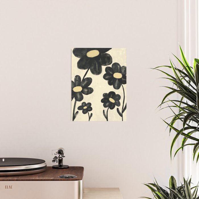 Minimalist Black Flowers Poster Gallery Image 2