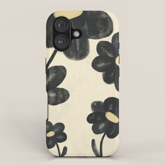 Minimalist Black Flowers iPhone Case Gallery Image 1