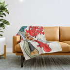 Sea Life Watercolor Throw Blanket Gallery Image 1