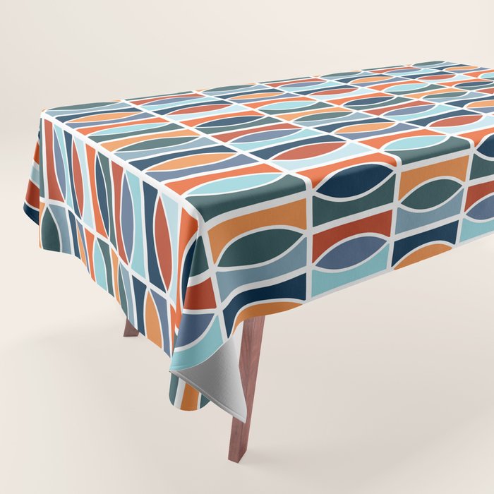 Colorful Mid Century design Tablecloth Gallery Image 1