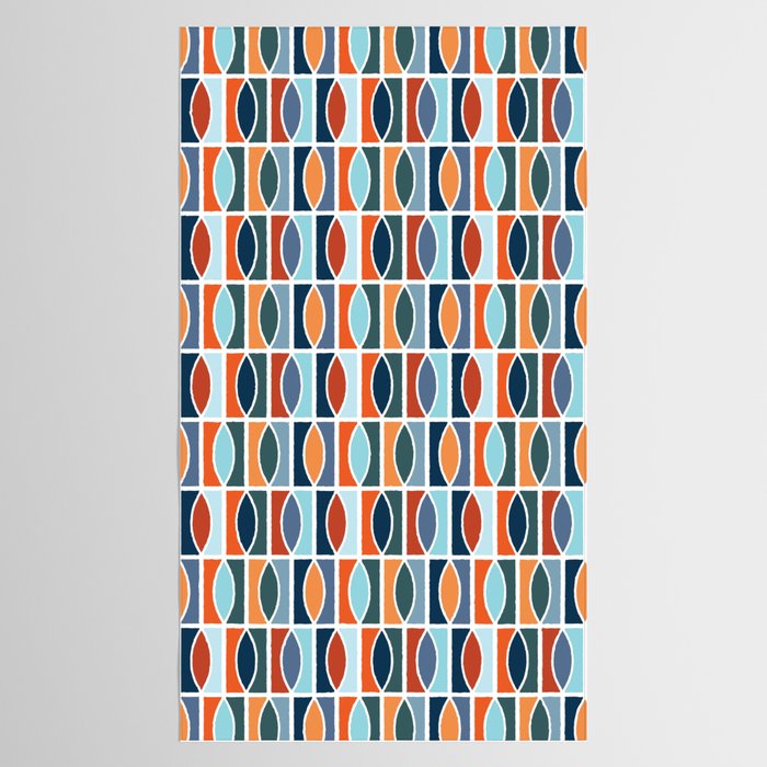 Colorful Mid Century design Tablecloth Gallery Image 2
