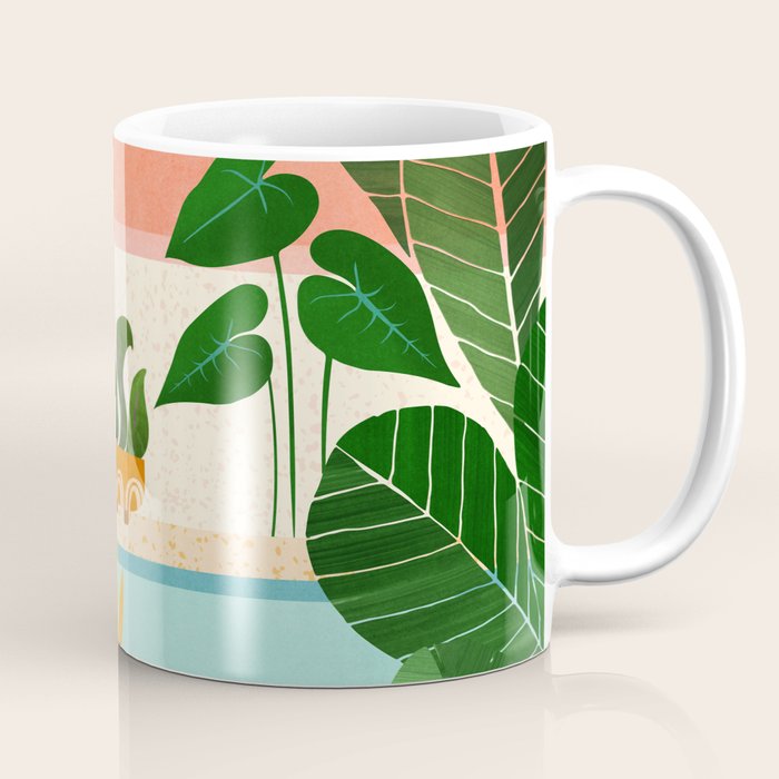 Shangri La Sunset Exotic Landscape Illustration Coffee Mug Gallery Image 1