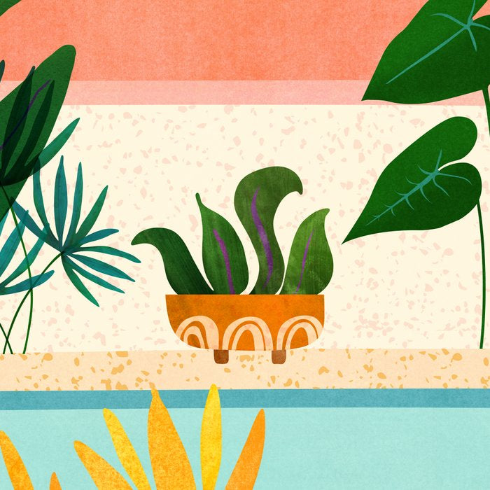 Shangri La Sunset Exotic Landscape Illustration Coffee Mug Gallery Image 2