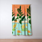 Shangri La Sunset Exotic Landscape Illustration Window Curtain Gallery Image 3