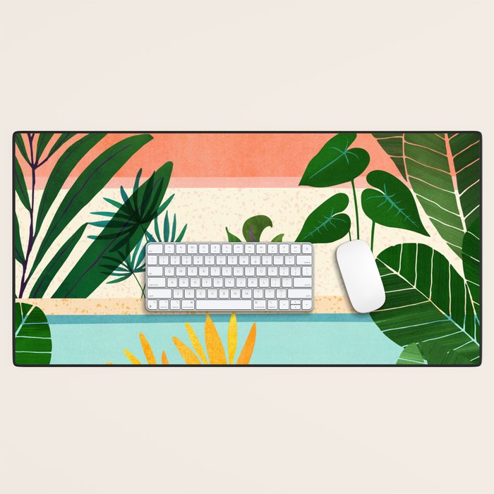 Shangri La Sunset Exotic Landscape Illustration Desk Mat Gallery Image 1