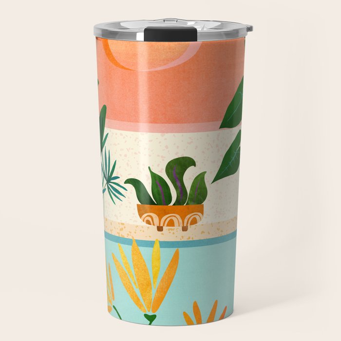 Shangri La Sunset Exotic Landscape Illustration Travel Mug Gallery Image 1