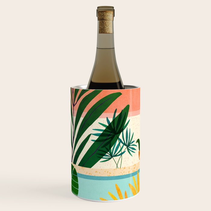 Shangri La Sunset Exotic Landscape Illustration Wine Chiller Gallery Image 2