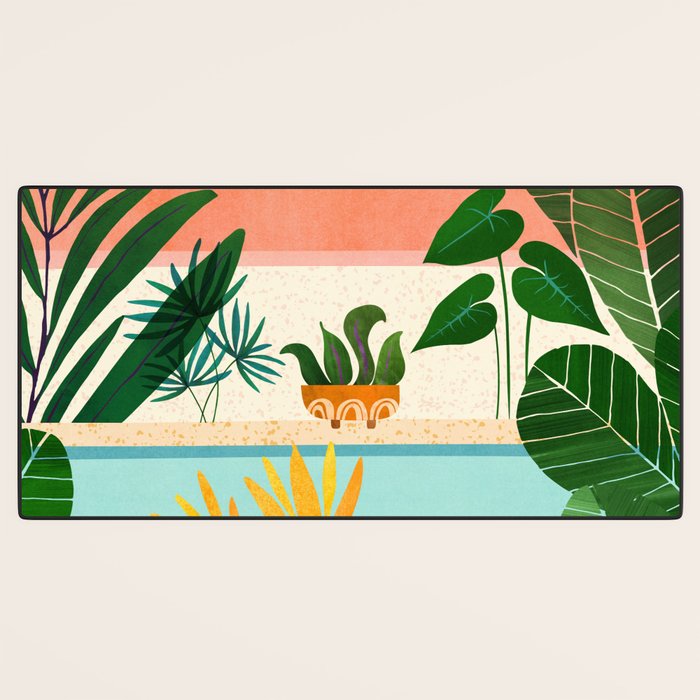 Shangri La Sunset Exotic Landscape Illustration Desk Mat Gallery Image 3