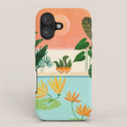 Shangri La Sunset Exotic Landscape Illustration iPhone Case Gallery Image 1