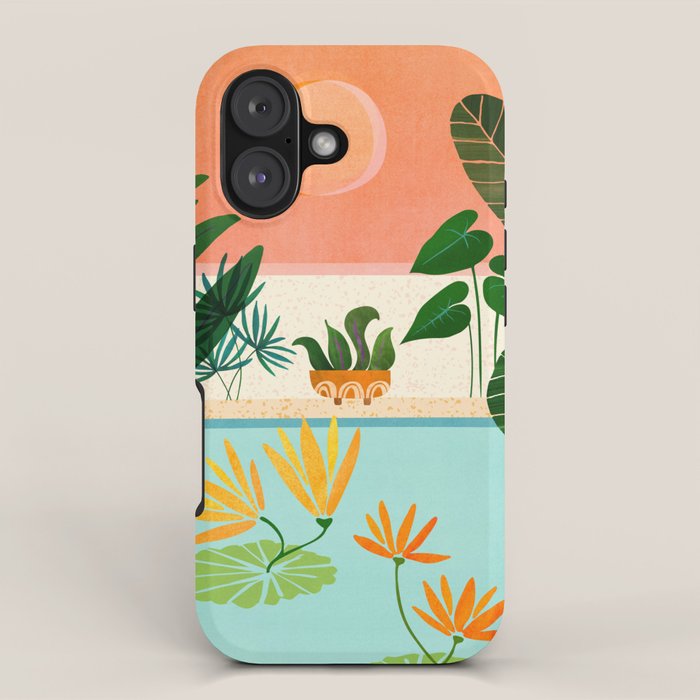 Shangri La Sunset Exotic Landscape Illustration iPhone Case Gallery Image 1