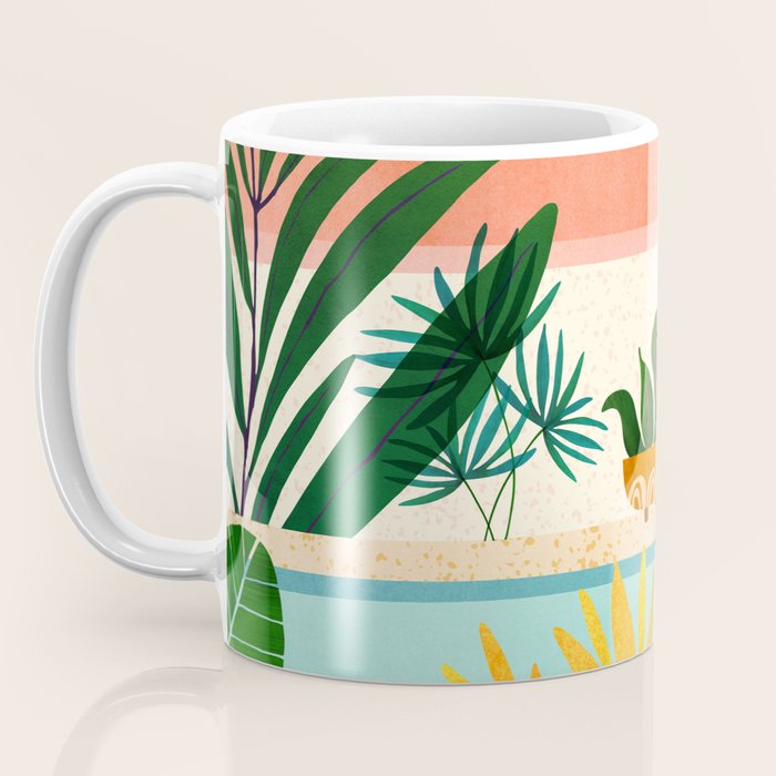 Shangri La Sunset Exotic Landscape Illustration Coffee Mug Gallery Image 3