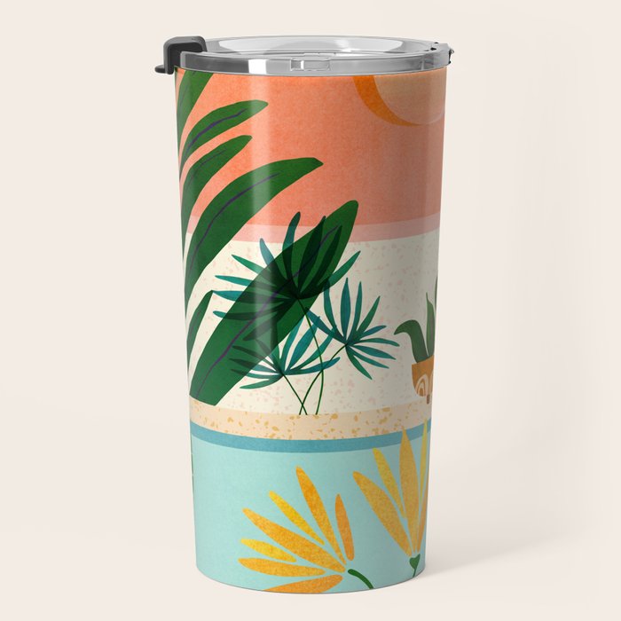 Shangri La Sunset Exotic Landscape Illustration Travel Mug Gallery Image 3