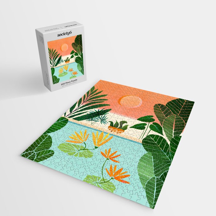 Shangri La Sunset Exotic Landscape Illustration Jigsaw Puzzle Gallery Image 2