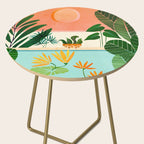 Shangri La Sunset Exotic Landscape Illustration Side Table Gallery Image 2