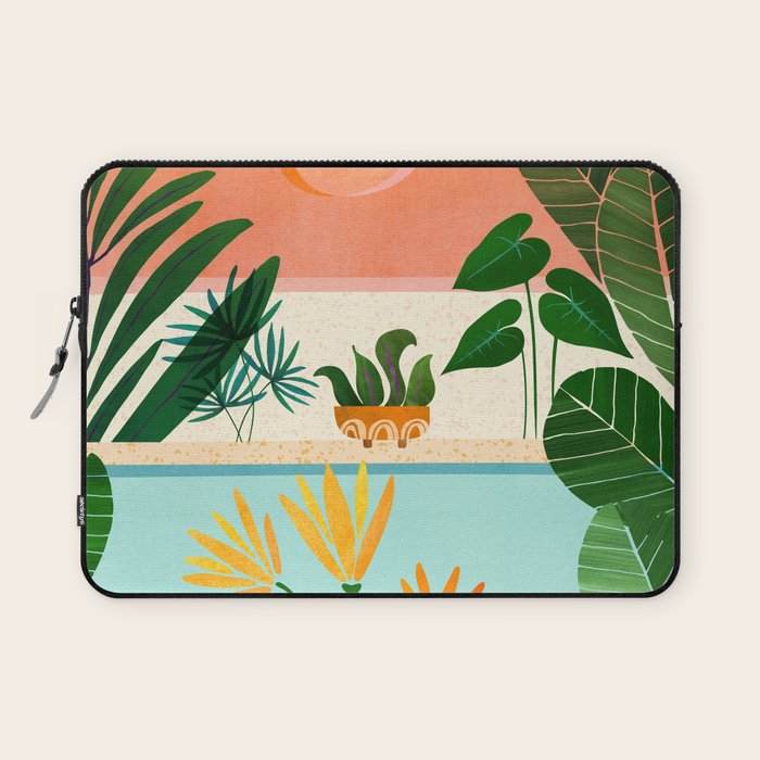Shangri La Sunset Exotic Landscape Illustration Laptop Sleeve Gallery Image 1