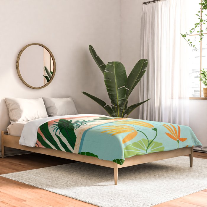 Shangri La Sunset Exotic Landscape Illustration Comforter Gallery Image 2