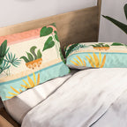 Shangri La Sunset Exotic Landscape Illustration Pillow Sham Gallery Image 2