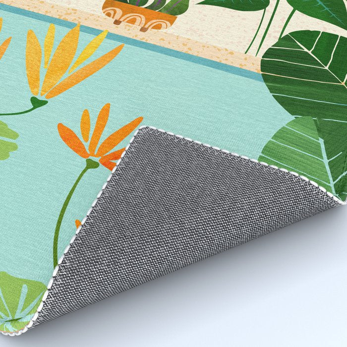 Shangri La Sunset Exotic Landscape Illustration Rug Gallery Image 4