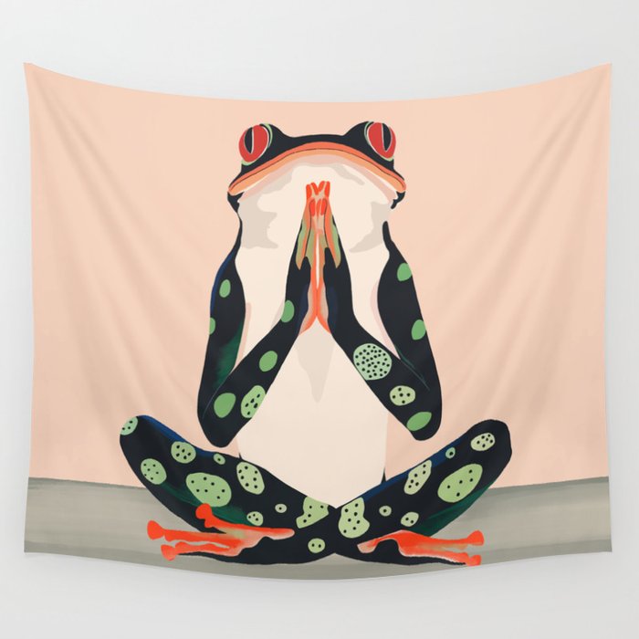 Yoga Frog Wall Tapestry Gallery Image 4