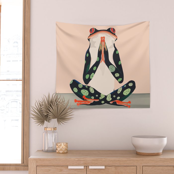 Yoga Frog Wall Tapestry Gallery Image 2