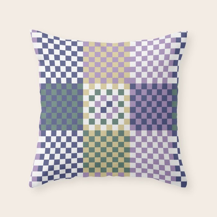 Bold colors block grid C Throw Pillow Gallery Image 6