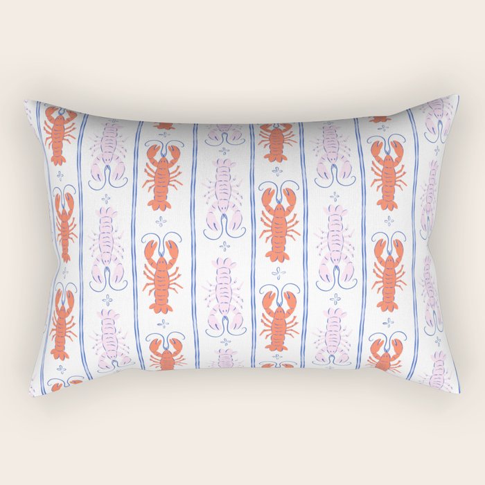 Lobster Stripe Pattern Rectangular Pillow Gallery Image 1
