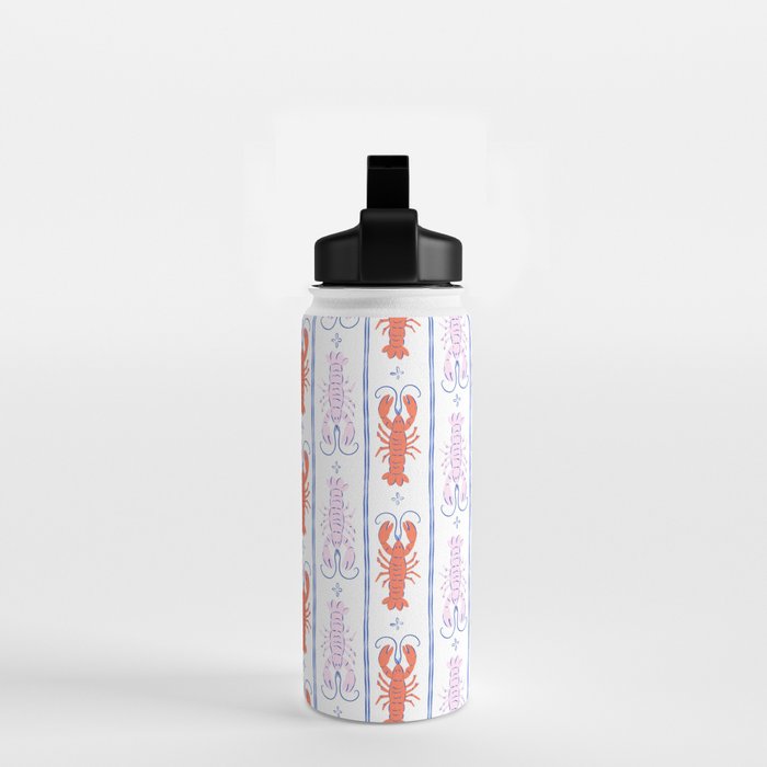 Lobster Stripe Pattern Water Bottle Gallery Image 2