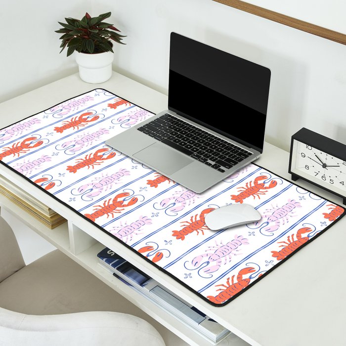 Lobster Stripe Pattern Desk Mat Gallery Image 2