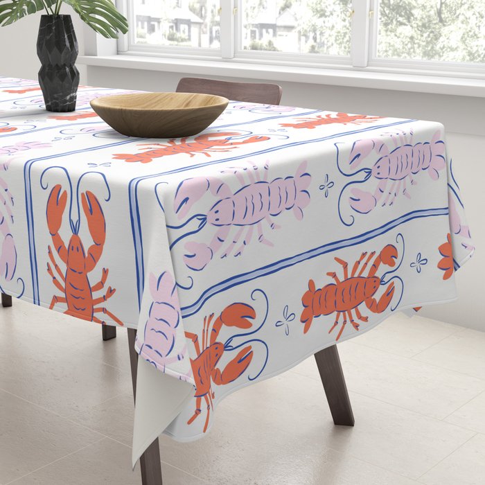 Lobster Stripe Pattern Tablecloth Gallery Image 3