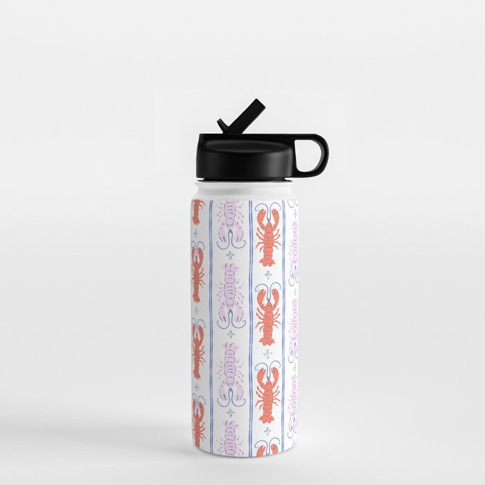Lobster Stripe Pattern Water Bottle Gallery Image 1