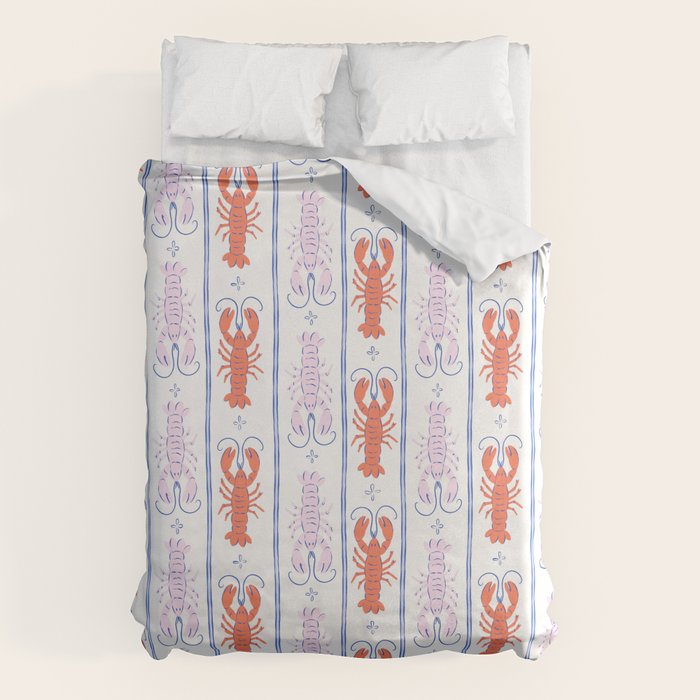 Lobster Stripe Pattern Duvet Cover Gallery Image 1