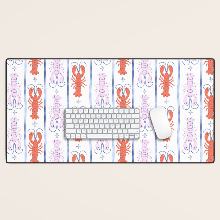 Lobster Stripe Pattern Desk Mat Gallery Image 1