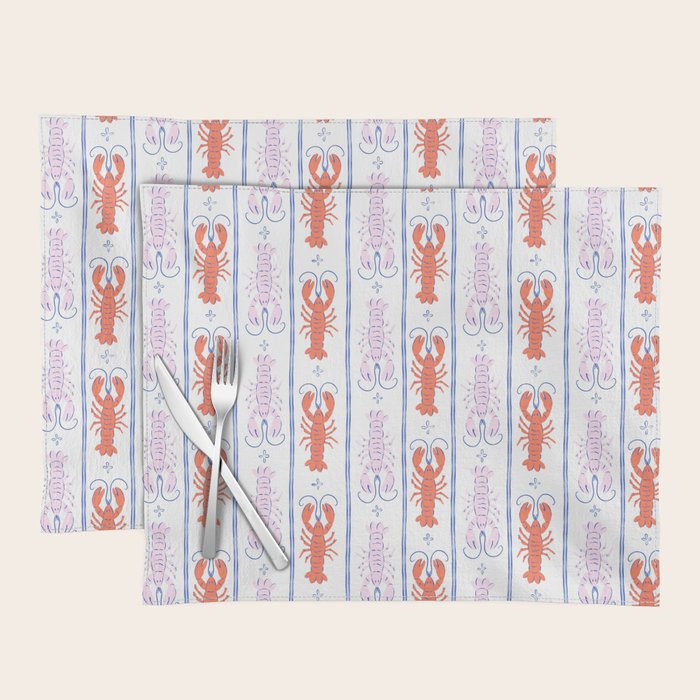 Lobster Stripe Pattern Placemat Gallery Image 1