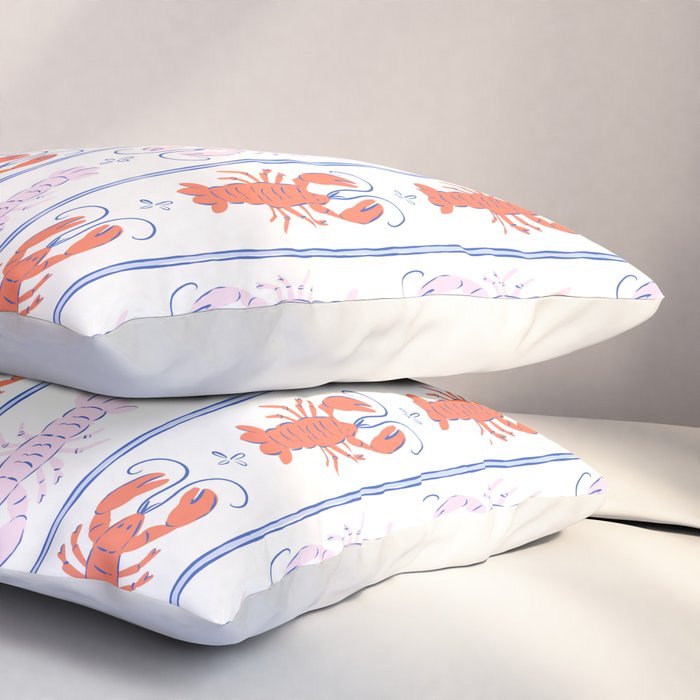 Lobster Stripe Pattern Pillow Sham Gallery Image 3