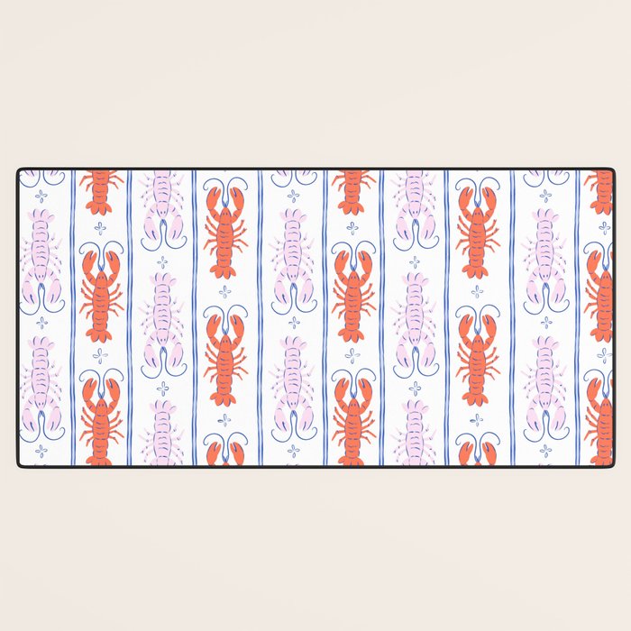 Lobster Stripe Pattern Desk Mat Gallery Image 3