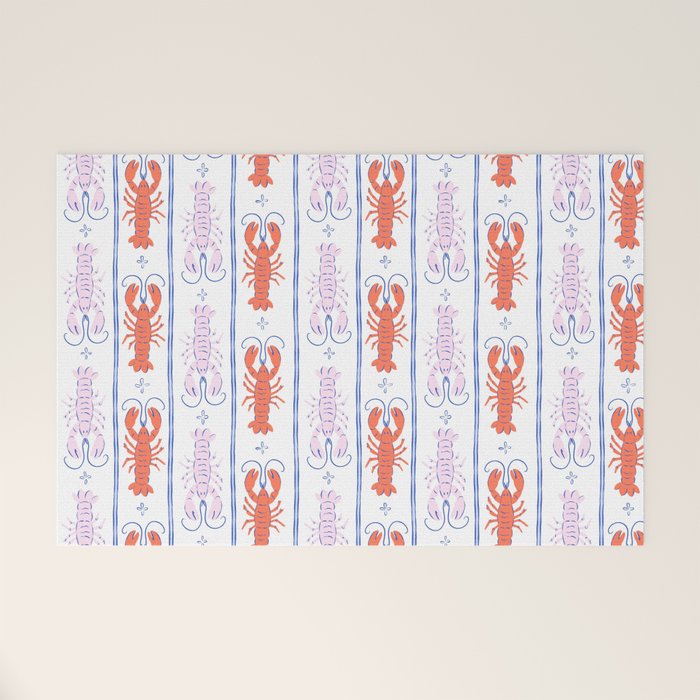 Lobster Stripe Pattern Welcome Mat Gallery Image 1