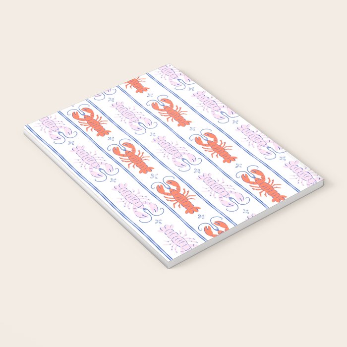 Lobster Stripe Pattern Notebook Gallery Image 3
